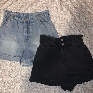 Size Medium High Waisted Paper Bag Shorts Bundle!